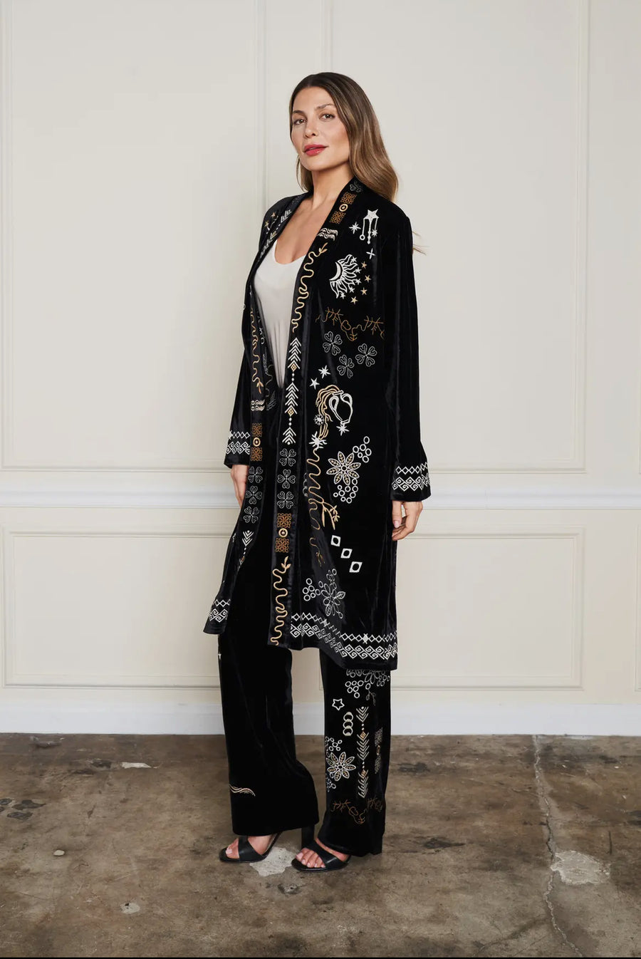 Velvet Embroidered Duster by Paparazzi
