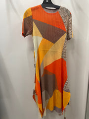 Retro Sunset Pleat Maxi Dress