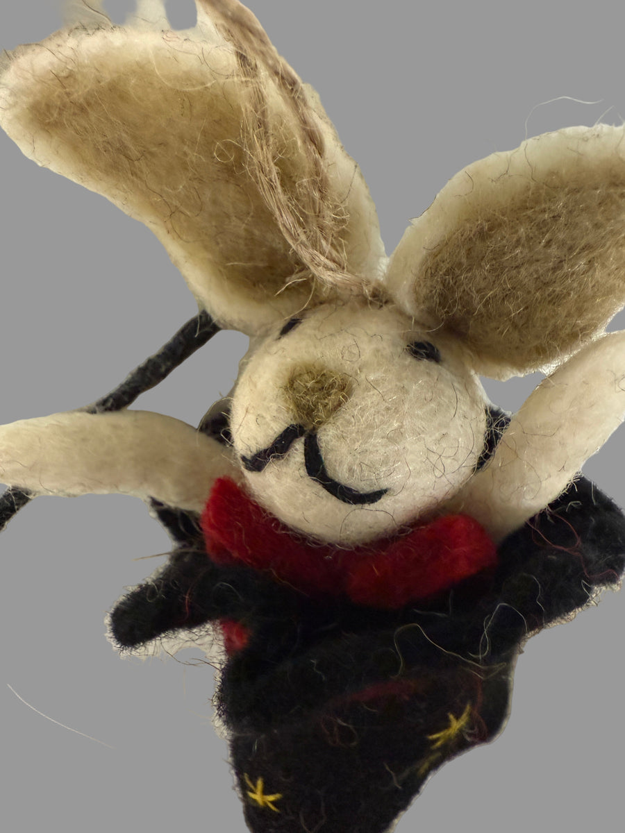 Wool Felt Christmas Ornament- Bunny Magician Robin Boutique