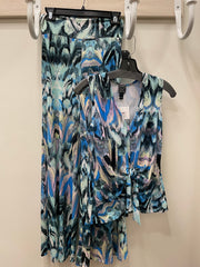 Abstract Sleeveless V-Neck Twist Top by Clara Sun Woo