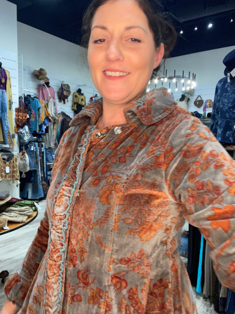 Paisley Velvet Knee Length Jacket by Paper Lace