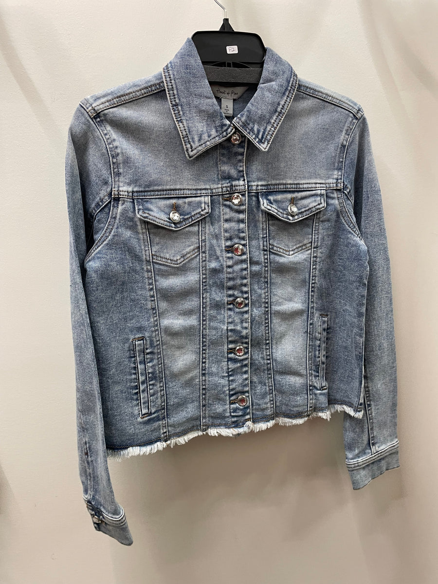 Crystal Fray Denim Jacket