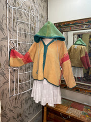 Half Moon Cropped Hooded Jacket #11 by Kantha Bae