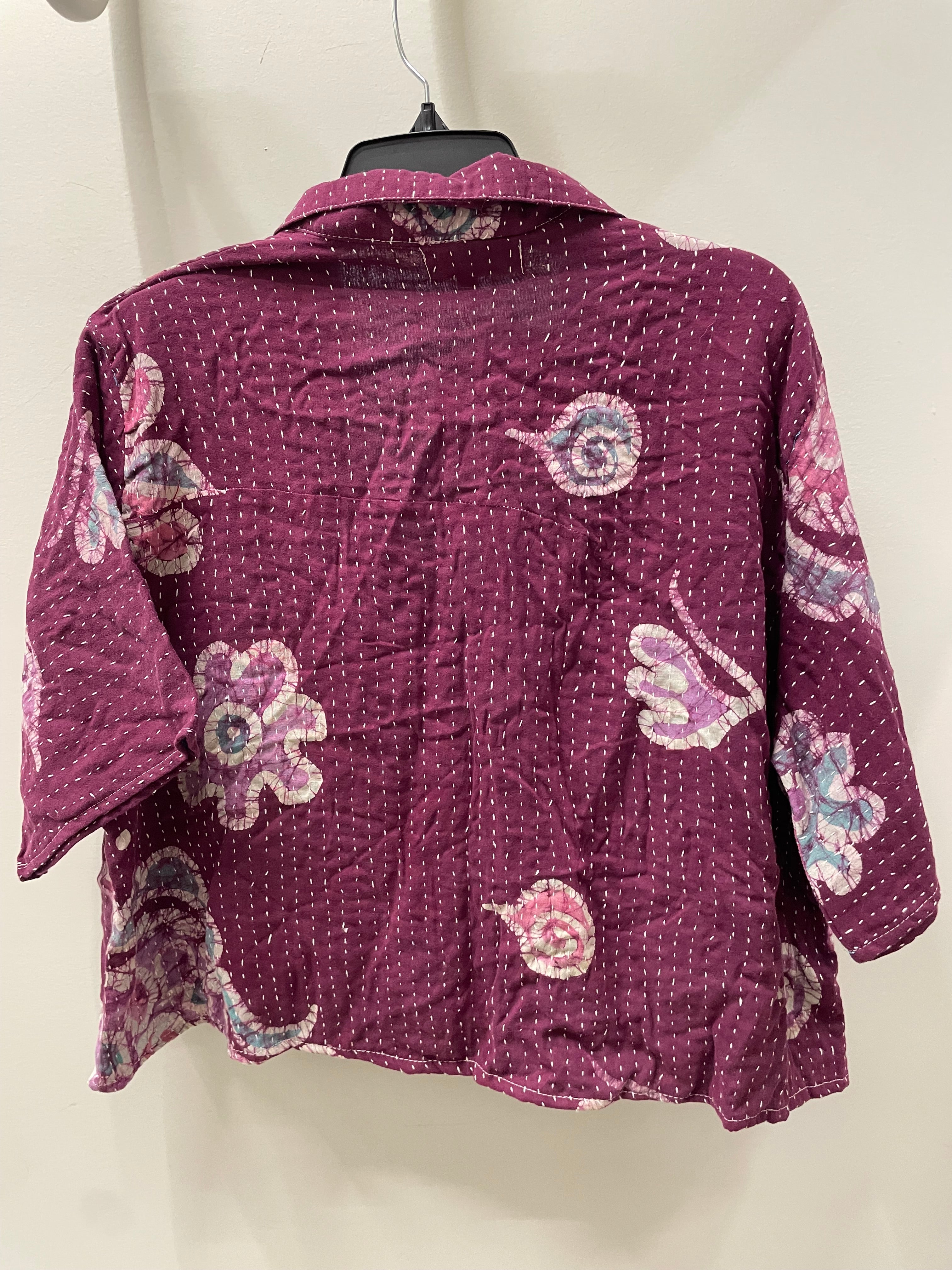 Kantha Clarity Crop Button Down #111 by Kantha Bae