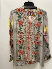 Embroidered Romance Button Top by All About Her 5585