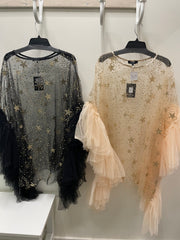 Gold Glitter Mesh Tunic Dress BC3245