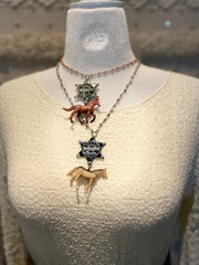 Sheriff Star w/Horse Charm Necklace by Gina