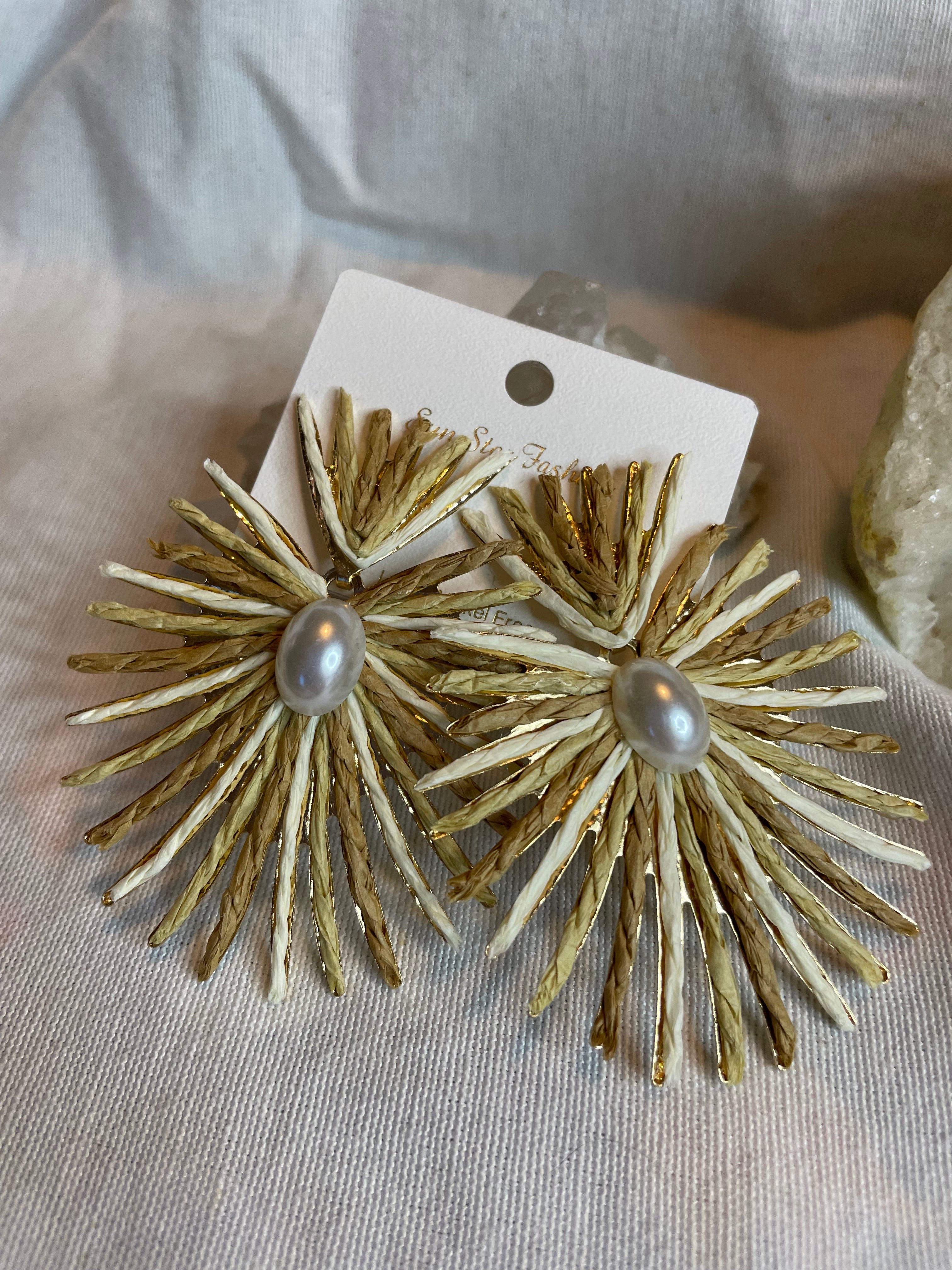 Ratan Starburst Earrings