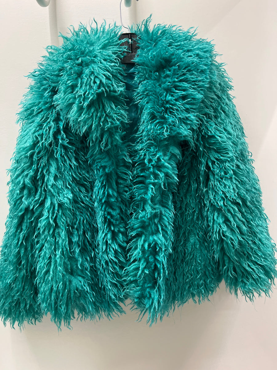 Mongolian Fur Jacket in Beige