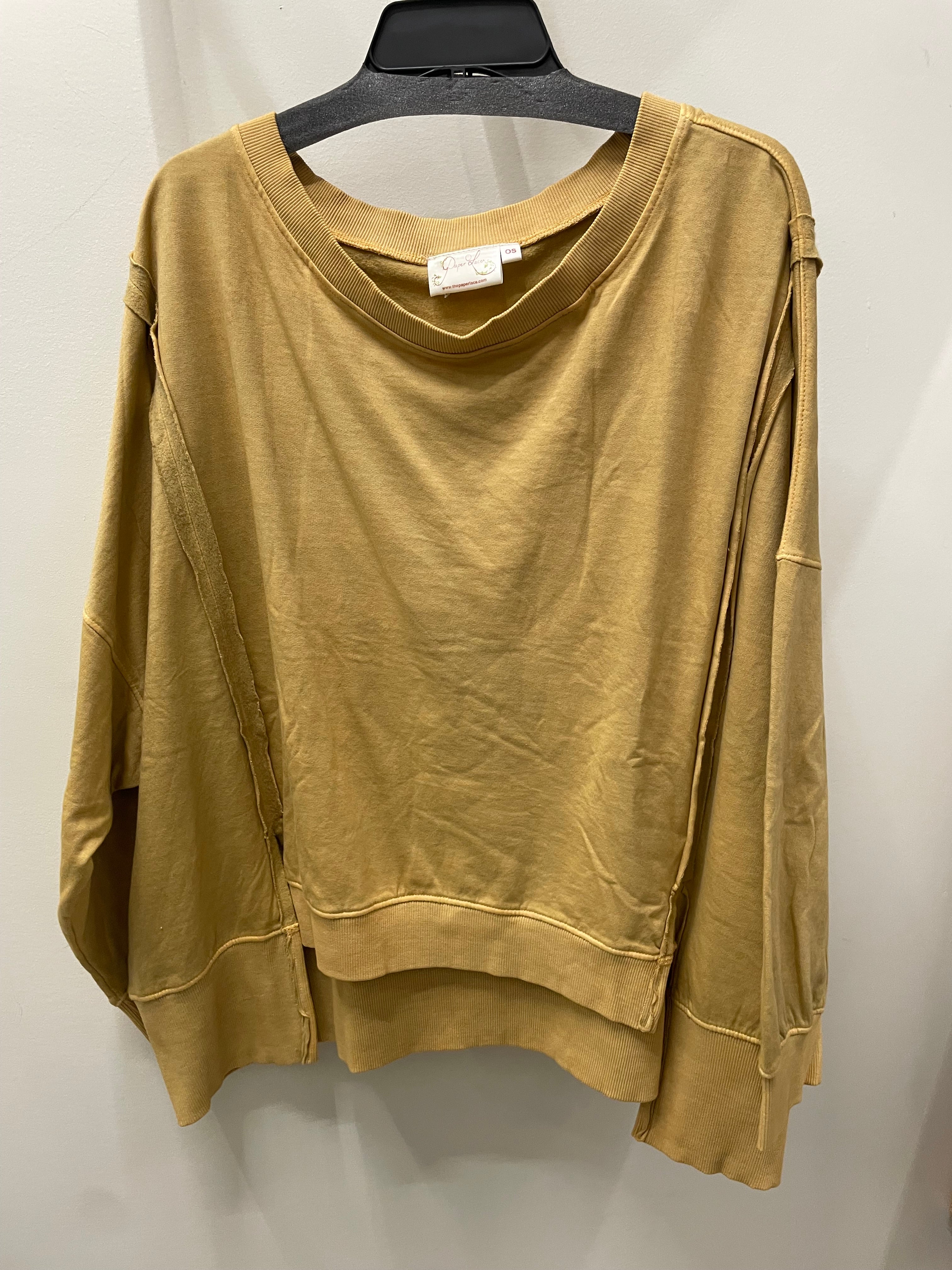 Cozy Drift Boxy Wide Neck Sweatshirt by Paper Lace