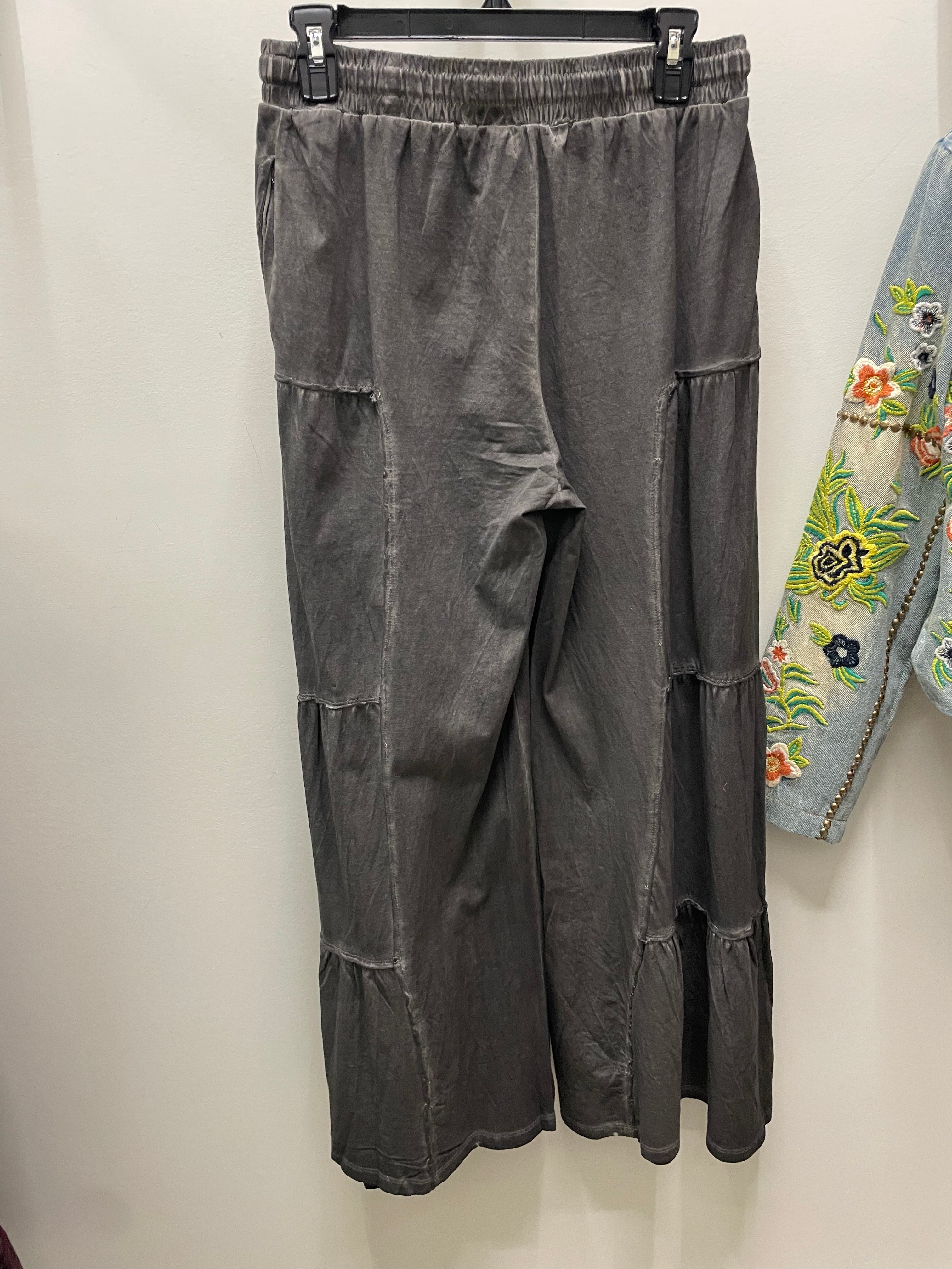 Stone Wash Cotton Palazzo Pant