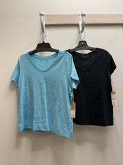 Solid Short Sleeve V-Neck Tee by Escape