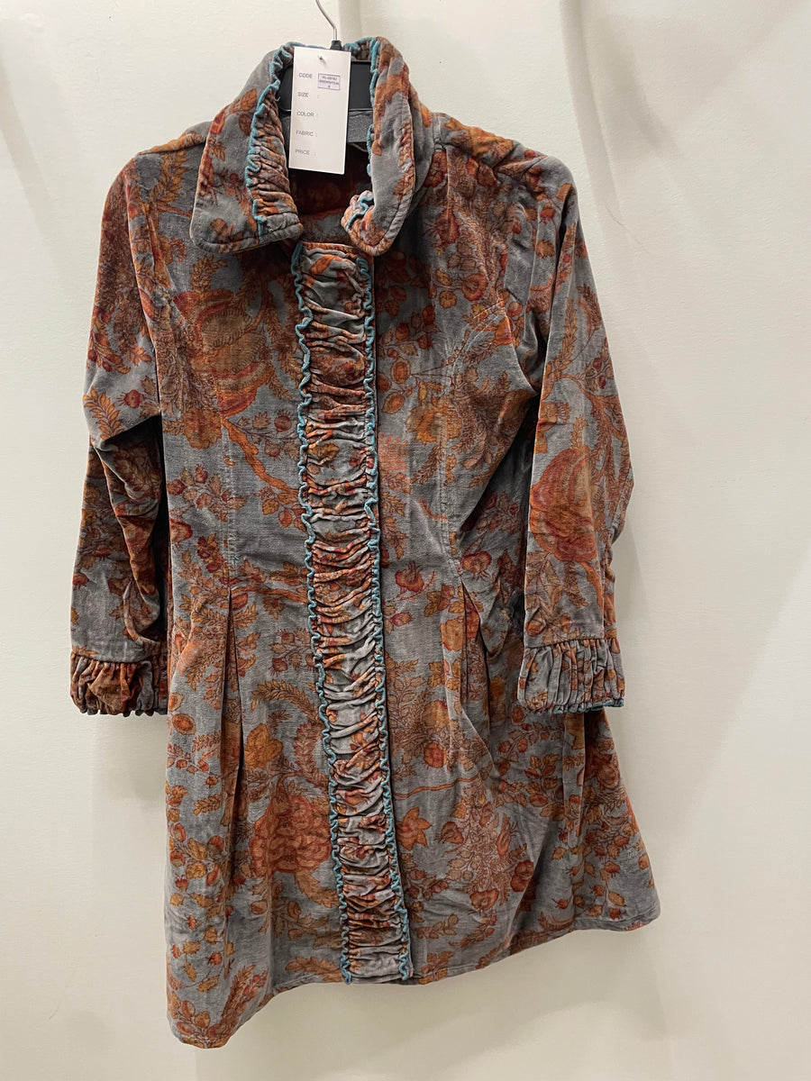 Paisley Velvet Knee Length Jacket by Paper Lace