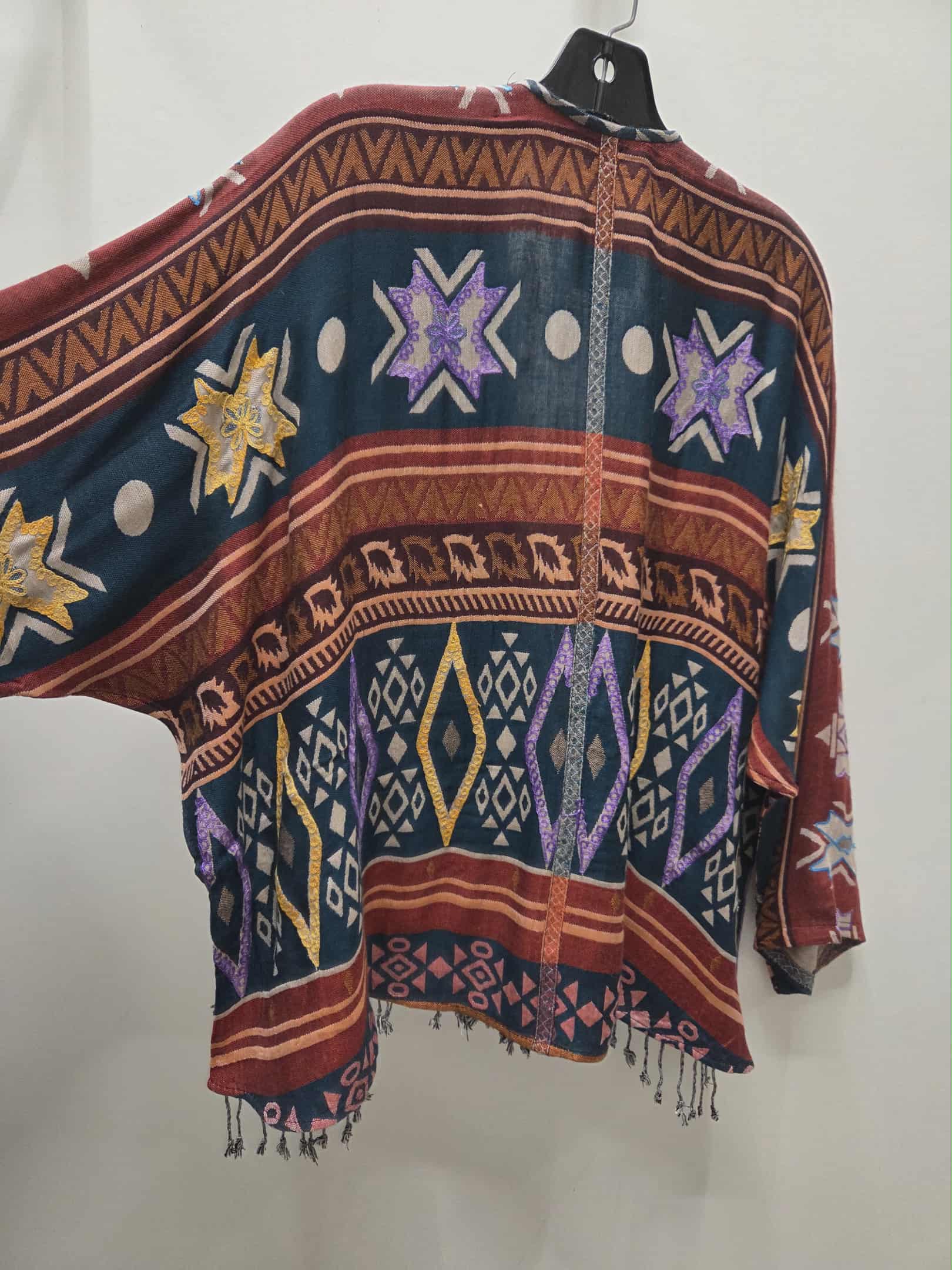 Reversible Teel Tapestry Fringe Top