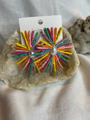 Ratan Starburst Earrings