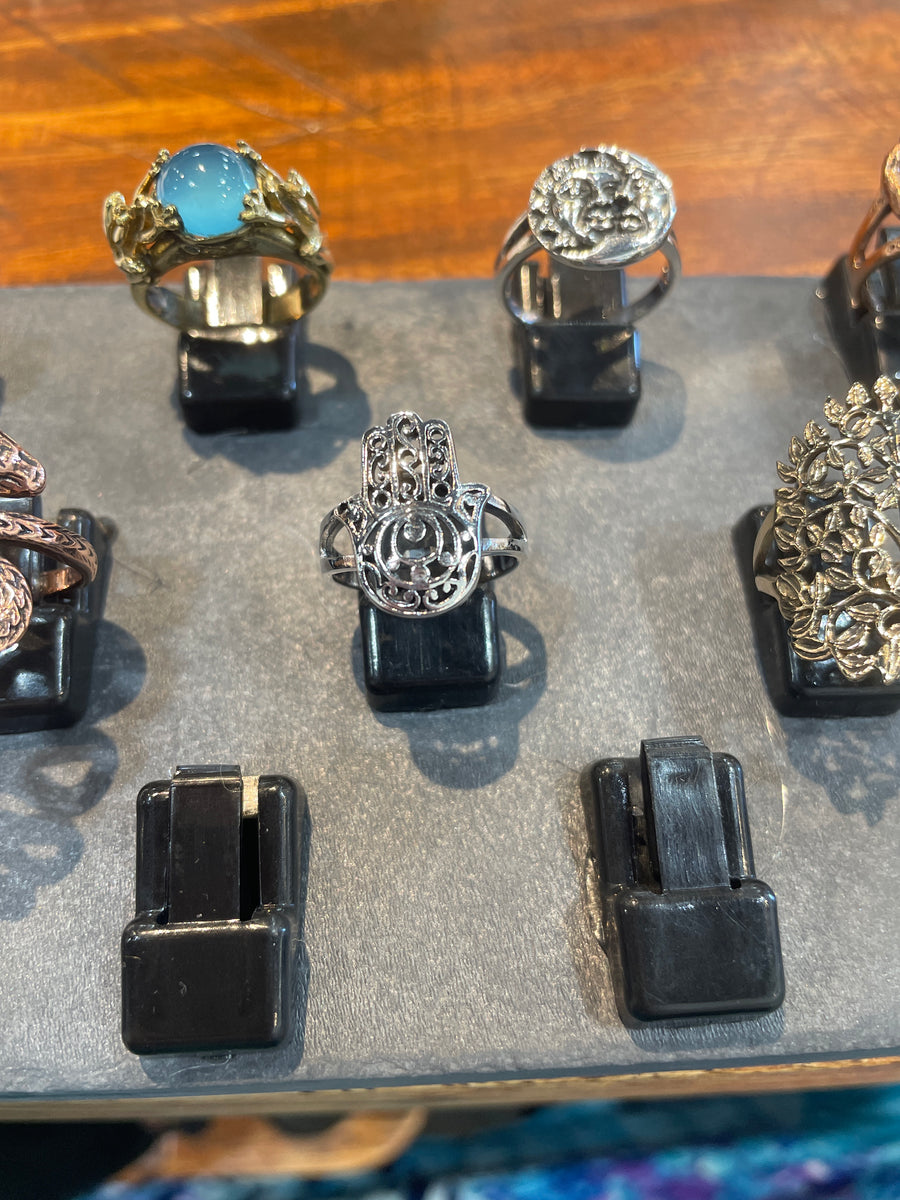 Hamsa Ring in Silver