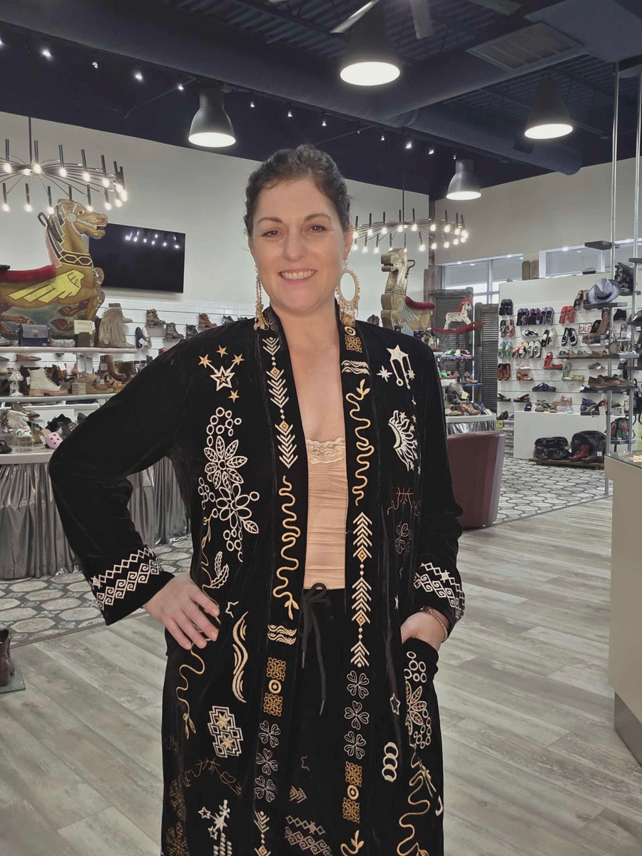 Velvet Embroidered Duster by Paparazzi