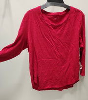 Solid Cotton Slub 3/4 Sleeve High-Low Tee by Escape