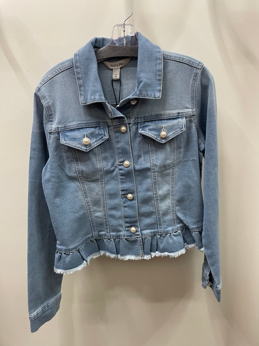Pearl Peplum Denim Jacket