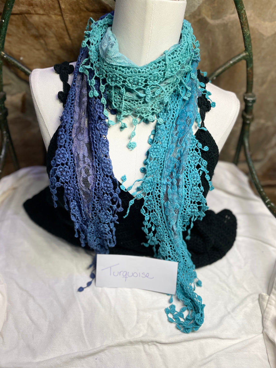 Boho Mixed Lace Handmade Scarf Necklace