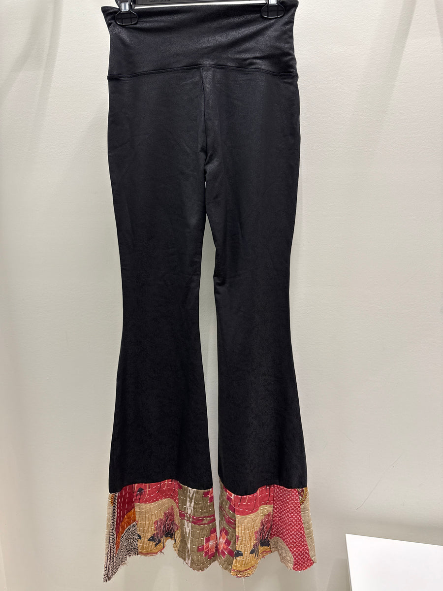 (Robin) collaborated M.Rena Faux Antiqued Leather Kantha Bell Pants