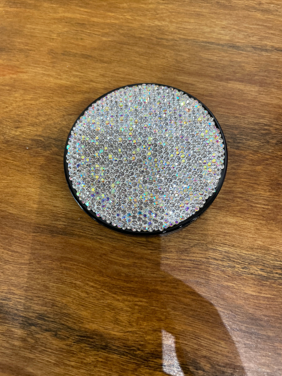 Rhinestone Round Compact Mirror