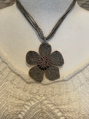 Rattan Wild Rose Necklace