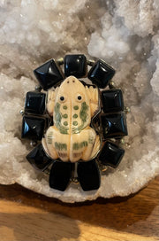 Carved Frog Adjustable Ring