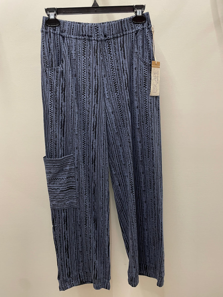 Stripe Cotton Slub J Pocket Flood Pant