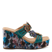 L'Artiste Caprice Platform Sandal Slides Turlquoise Robin Boutique