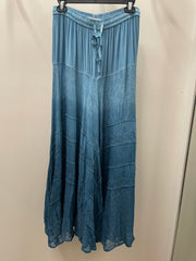 Embroidered Maxi Skirt w/Chiffon in Ombre