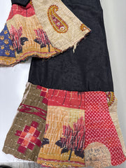 (Robin) collaborated M.Rena Faux Antiqued Leather Kantha Bell Pants