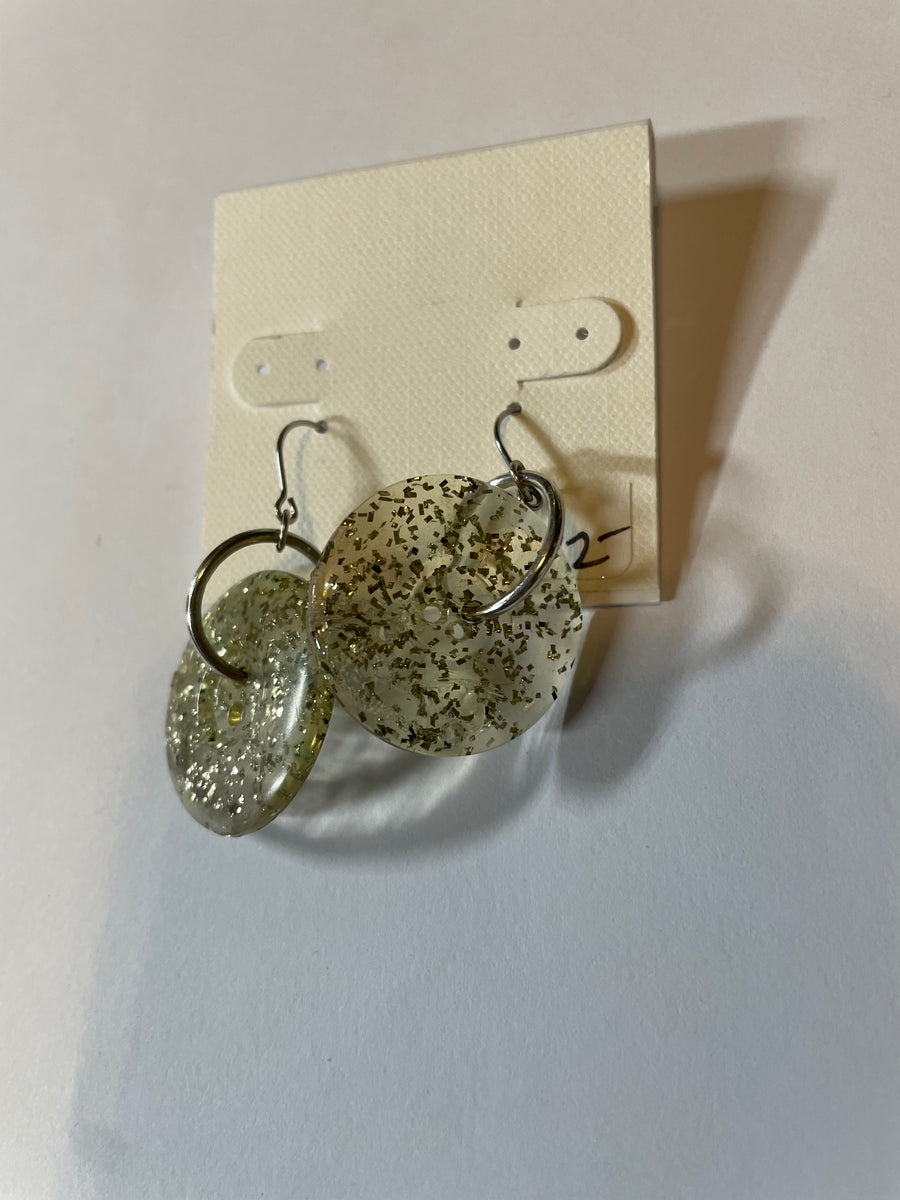 Glitter Button Earrings by Lori