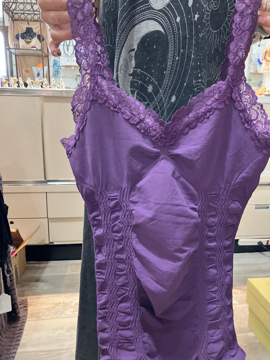 Seamless Laced Corset Camisole in Purple by M. Rena