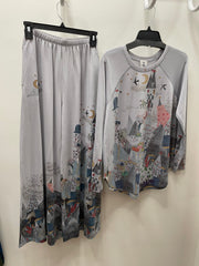 Long Sleeve Pullover in Meow-Dieval Times by Inoah