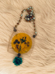 Rosy Teal Coaster Necklace by Gina