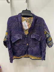 Kantha Clarity Crop Button Down #215 by Kantha Bae