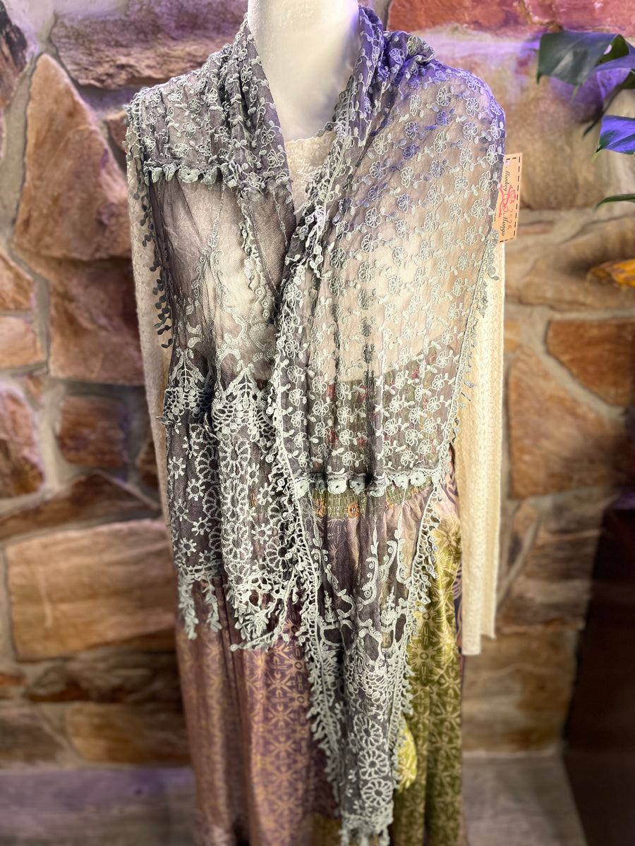 Boho Mixed Embroidered Handmade Scarf Necklace