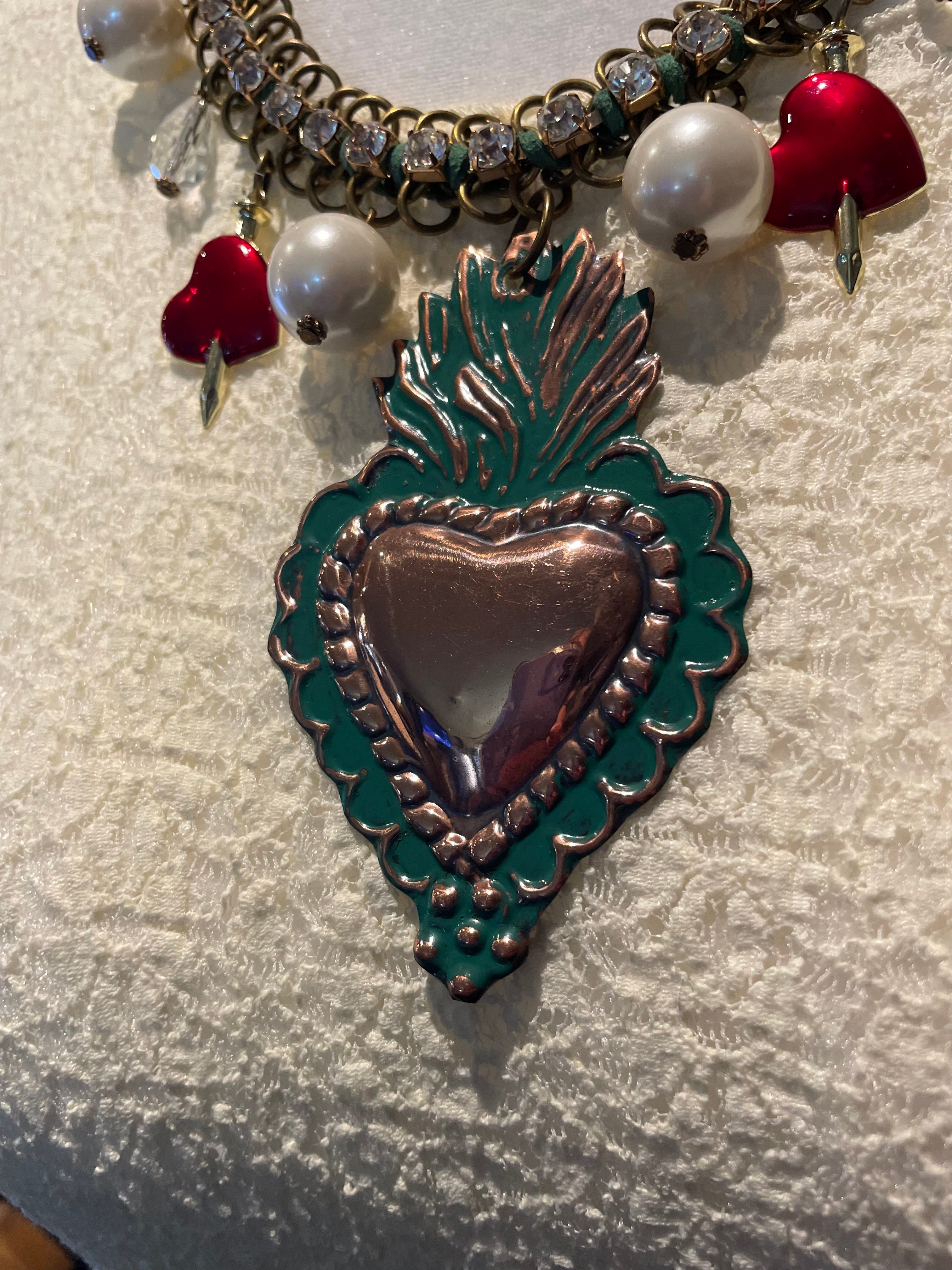 Celtic Heart Red Charm Necklace by Gina