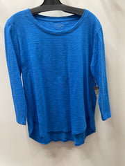 Solid Cotton Slub 3/4 Sleeve High-Low Tee by Escape