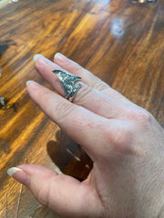 Fancy Whale Tail Ring in Silver