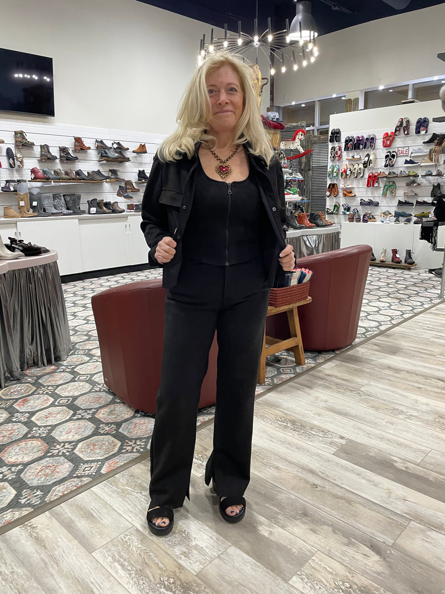 Shrunken Suede Button-Up Shirt by Hidden Jeans