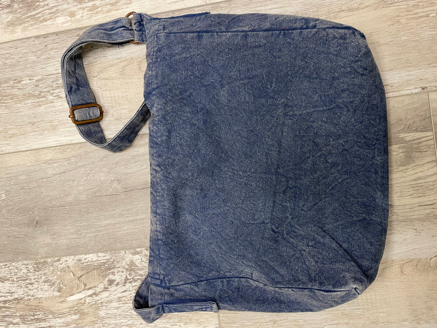 Denim Patch Messenger Bag