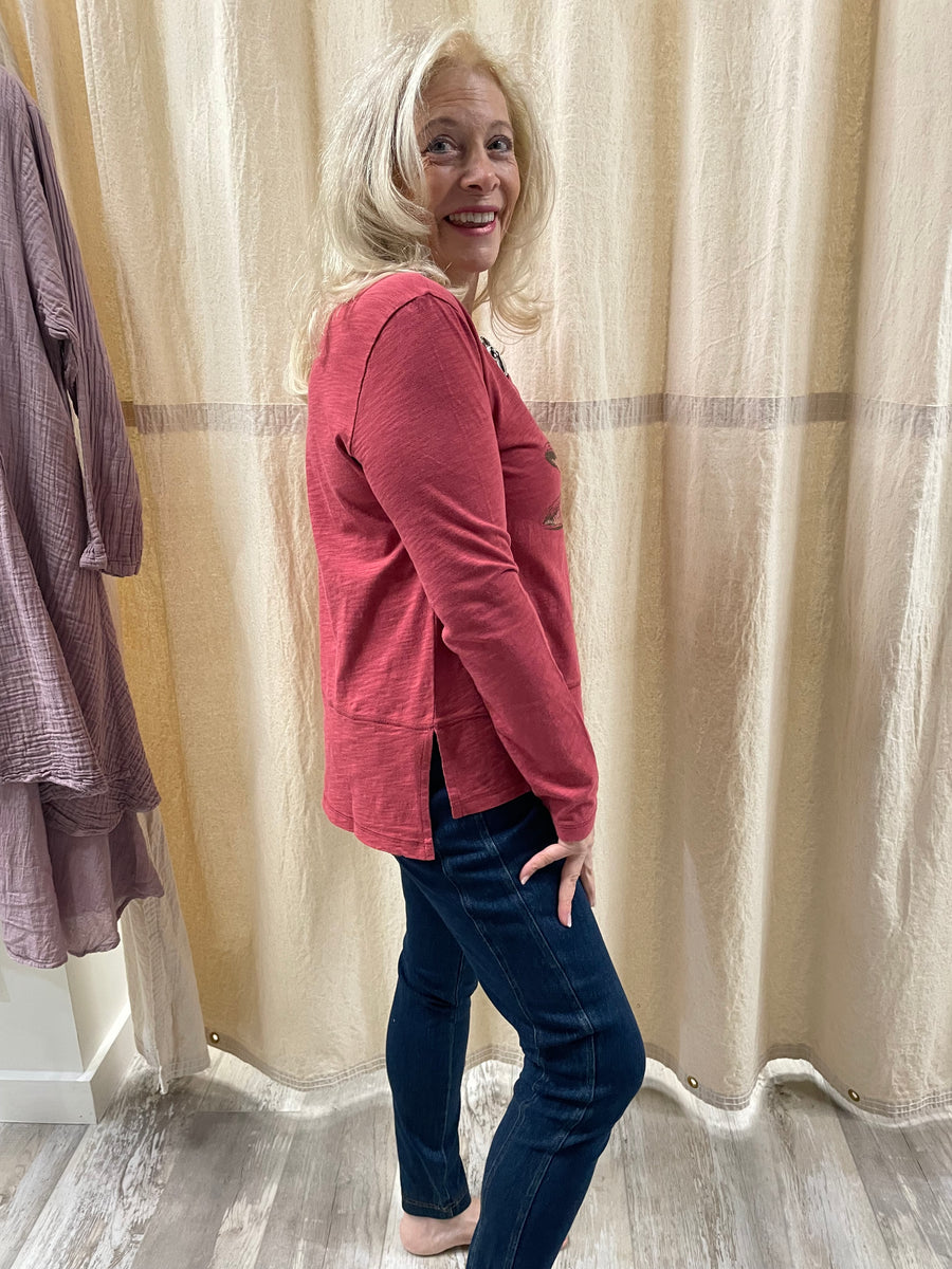 Destination Dragonfly Step Hem Boxy Tee by Escape