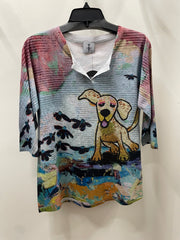 3/4 Sleeve Knit Top in Ozzy Print by Inoah