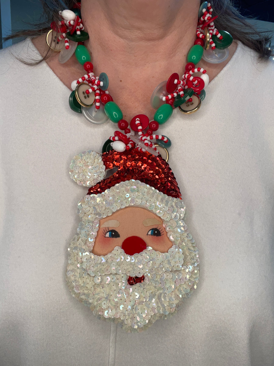 Sequin Santa Necklace by Lori Robin Boutique