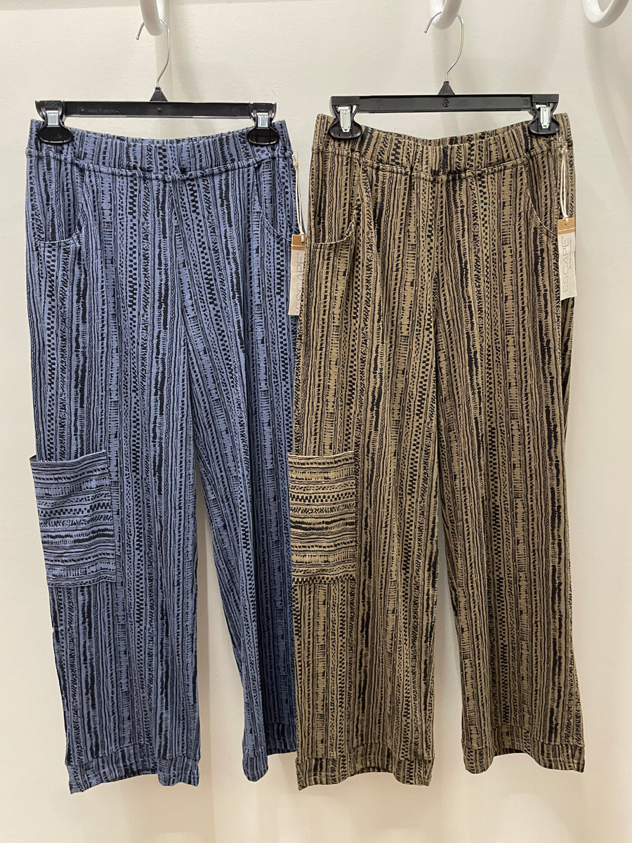Stripe Cotton Slub J Pocket Flood Pant