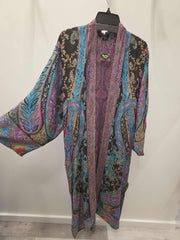 Rainbow Floral Embroidered Reversible Tapestry Duster