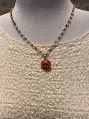 Vintage Cat Button Cameo Necklace by Gina