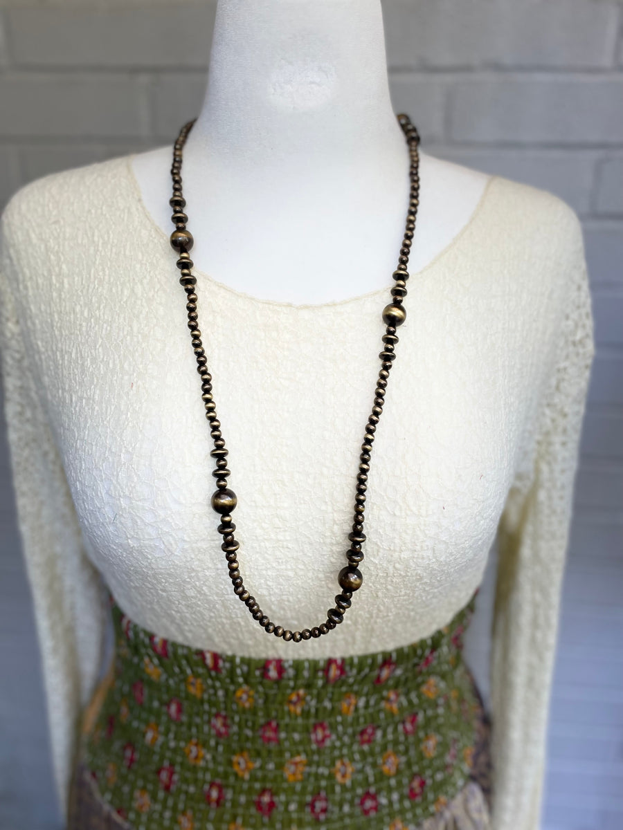 Mixed Round Saucer Navajo Pearl Necklace